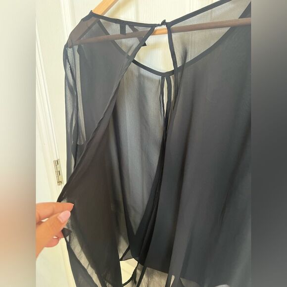 Tattoo Me Elegant Black Sheer Blouse, sexy goth, whimsigoth, Fairy goth - Picture 6 of 6